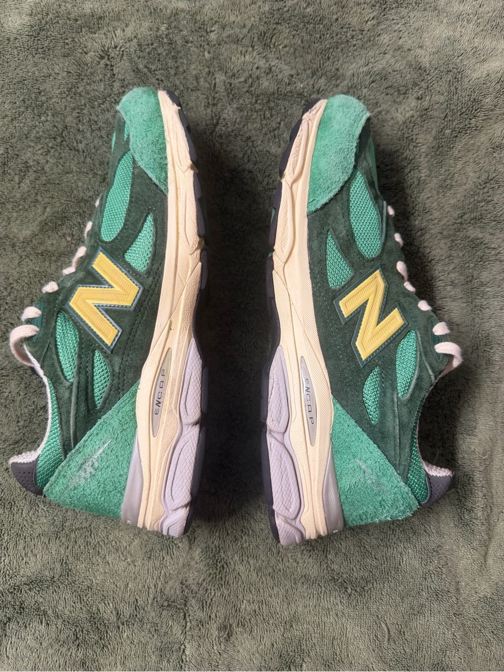 New Balance 990v3 Varsity Green Yellow M990GG3 Teddy Santis Made In USA Size 10